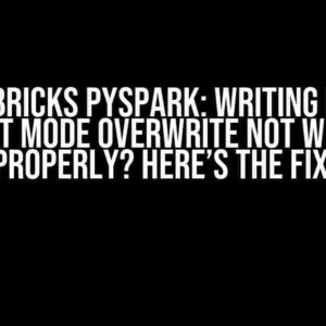 Databricks Pyspark: Writing Delta Format Mode Overwrite Not Working Properly? Here’s the Fix!