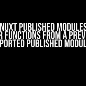 How do Nuxt Published modules import helper functions from a previously imported published module?